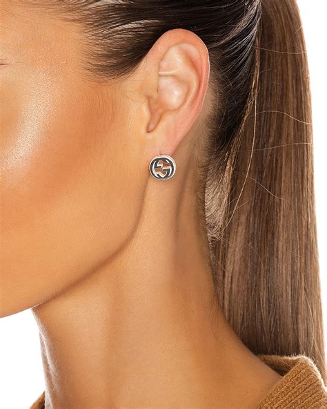 gucci silver choker with interlocking g|gucci silver earrings.